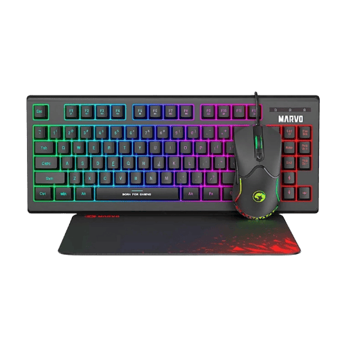 Marvo Scorpion CM310 Loot 30 3 in 1 RGB Wired Gaming UK Layout TKL Keyboard, Mouse and Mat Bundle (Black)
